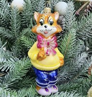 Кот с бантом, 13 см 1-295